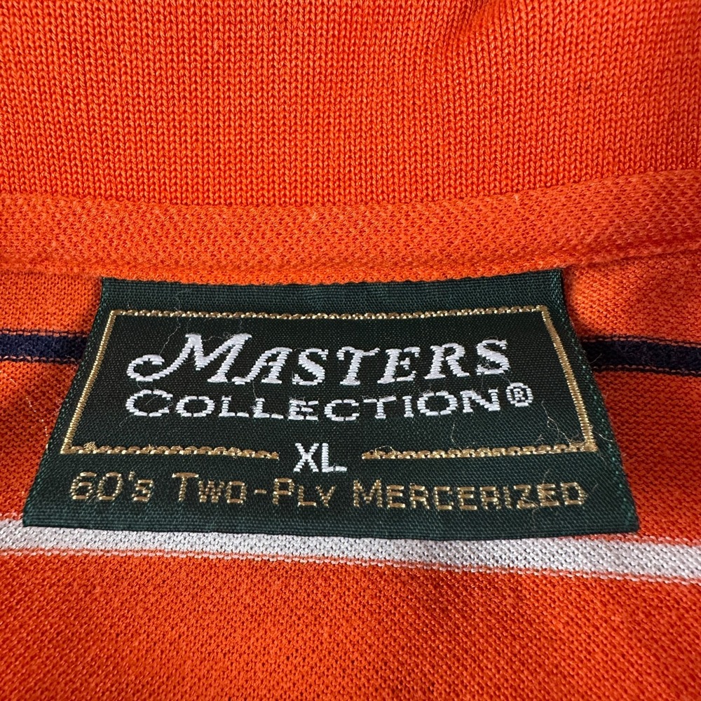 Vintage Masters Collection Shirt Mens XL Orange Golf Mercerized Cotton Polo - Picture 4 of 9